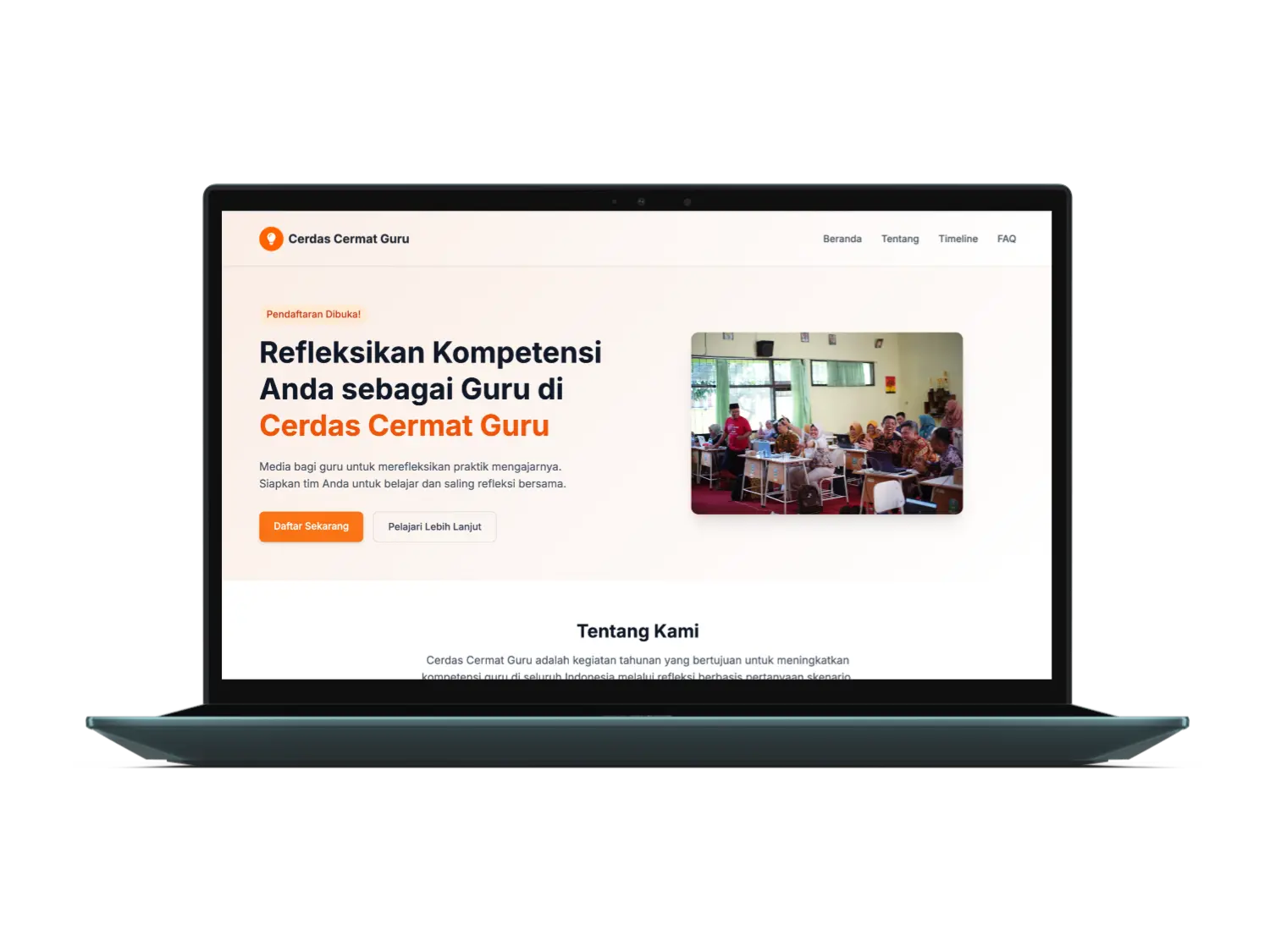 Tampilan proyek Cerdas Cermat Guru